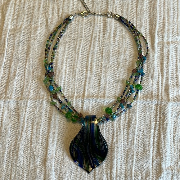 Glass beaded necklace - Picture 1 of 4